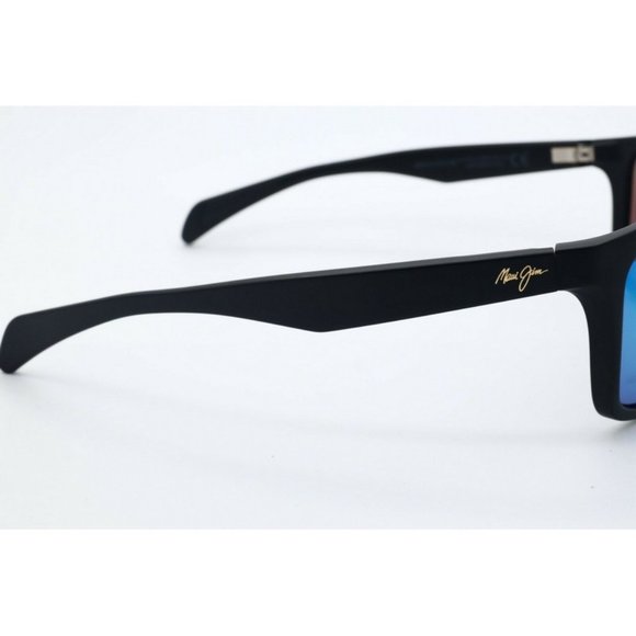 Maui Jim Makoa MJ 804-2M Square Black Sunglasses Polarized Green -SCRATCHED LENS - Picture 4 of 7